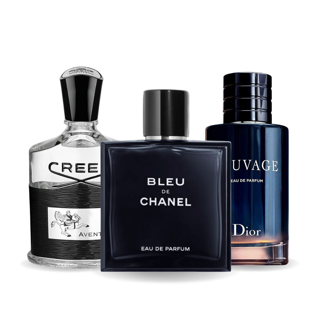 Set 3 Profumi | Creed Aventus, Bleu de Chanel, Dior Sauvage 100 ml