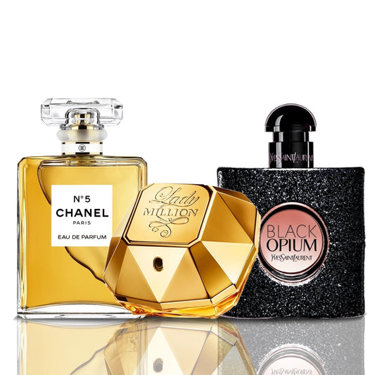 Set 3 Profumi | Chanel N°5 + Lady Million + Black Opium